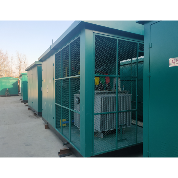 Classic dark green BTS box-type substation with IP44 protection, suitable for residential and grid use.