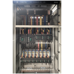 Internal copper busbars and molded case circuit breakers inside LVSG cabinet