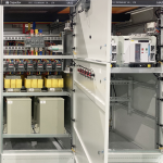 Internal copper busbars and molded case circuit breakers inside LVSG cabinet