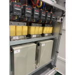 Internal copper busbars and molded case circuit breakers inside LVSG cabinet
